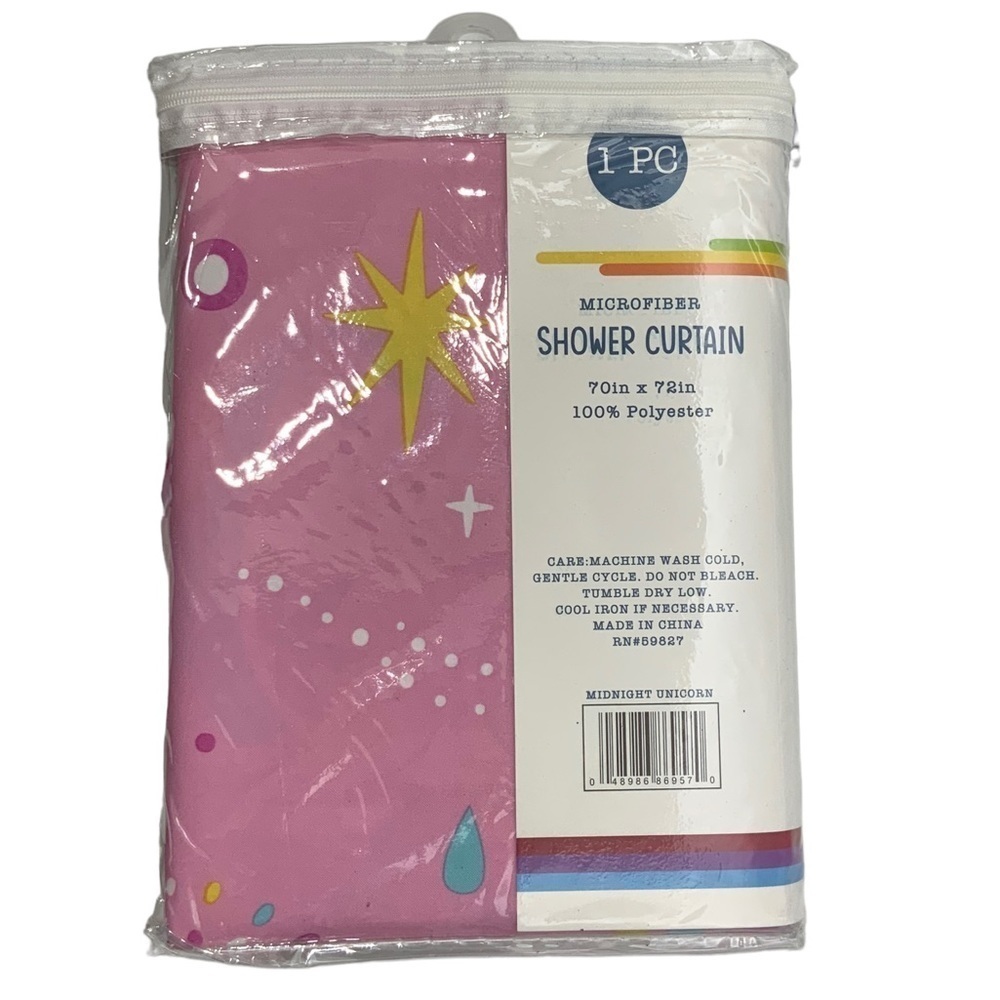 Matt & Maddie Unicorn Rainbow Fabric Shower Curtain 70 X 72 In Multicolor Pink - Picture 3 of 16